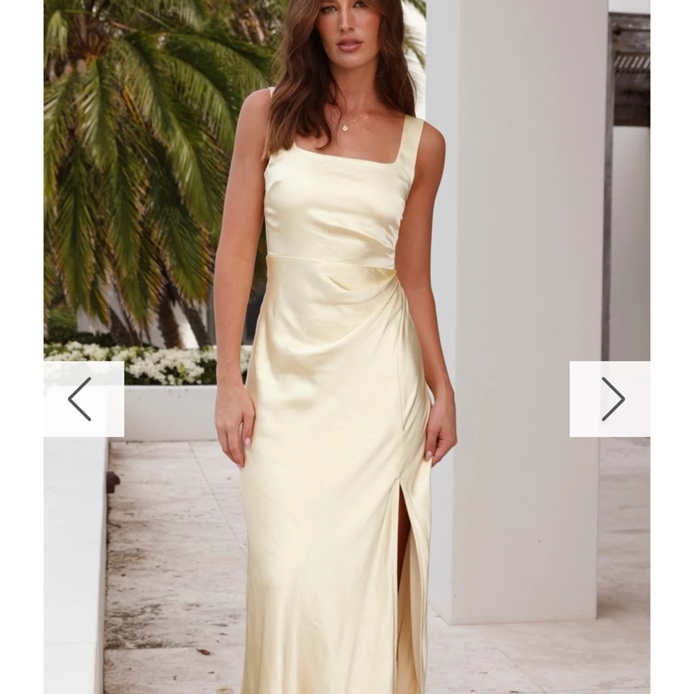 Billy J - Alaria Maxi Dress - Yellow Satin